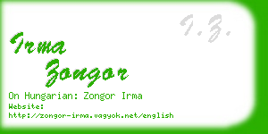 irma zongor business card